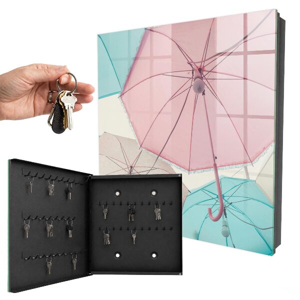Armoire à clés murale Parapluies pastel
