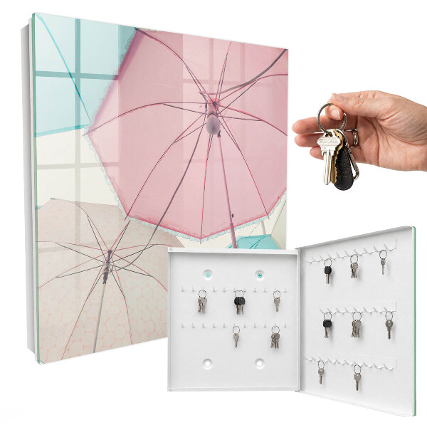 Armoire à clés murale Parapluies pastel