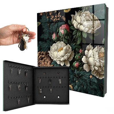 Armoire à clés murale Fleurs de pivoine