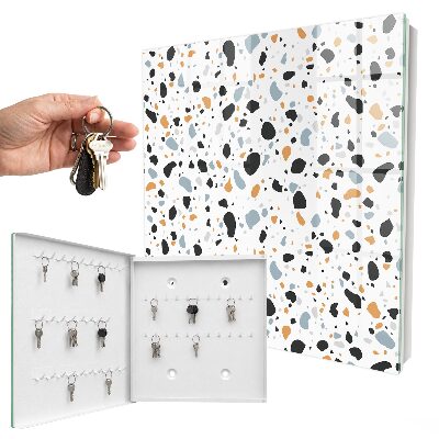 Armoire à clés murale Motif terrazzo