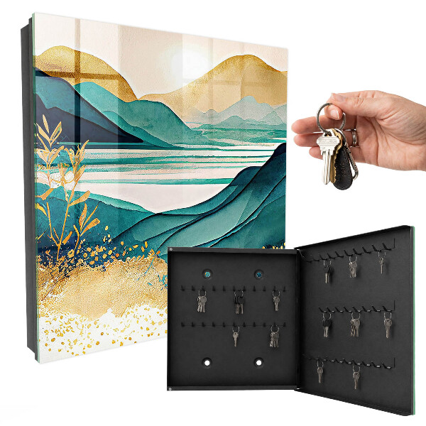 Armoire à clés murale Montagnes Turquoise