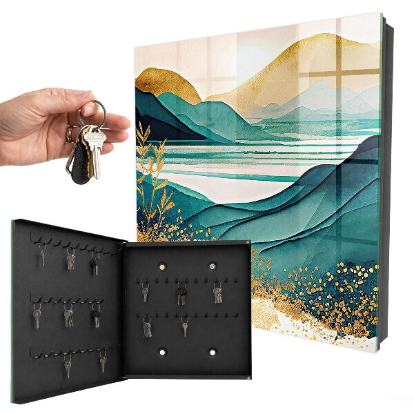 Armoire à clés murale Montagnes Turquoise