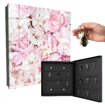 Armoire à clés murale Fleurs pastel