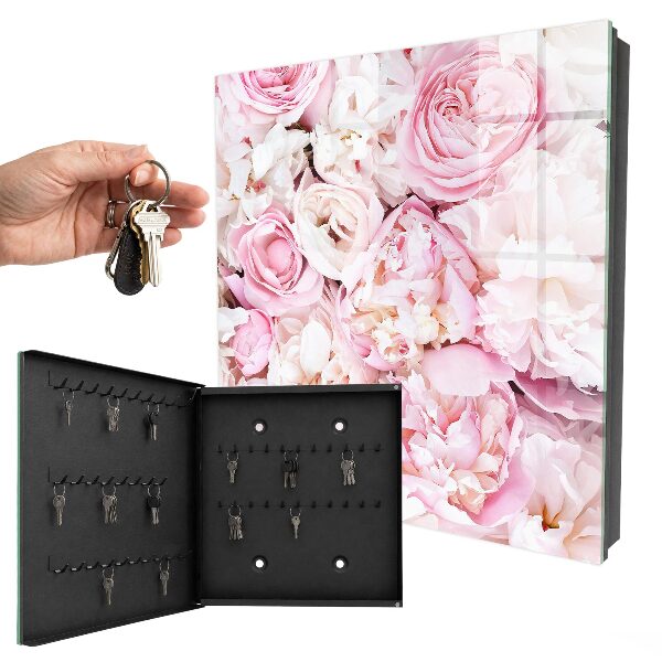 Armoire à clés murale Fleurs pastel