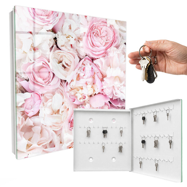 Armoire à clés murale Fleurs pastel
