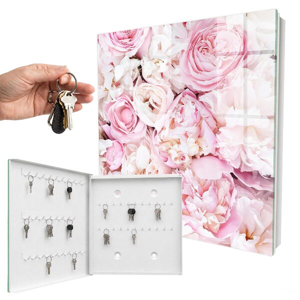 Armoire à clés murale Fleurs pastel