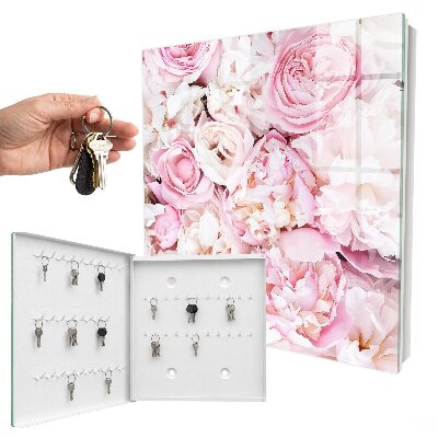 Armoire à clés murale Fleurs pastel