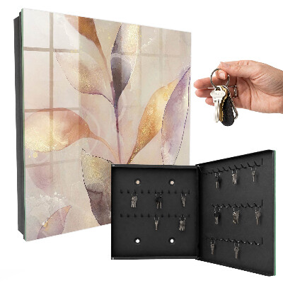 Armoire à clés murale Feuilles pastel