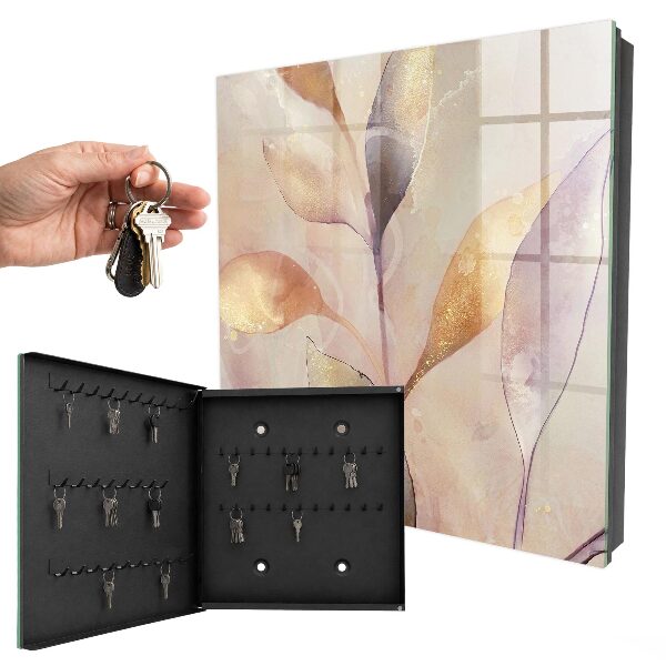 Armoire à clés murale Feuilles pastel