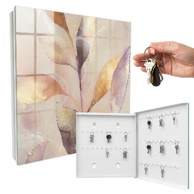 Armoire à clés murale Feuilles pastel