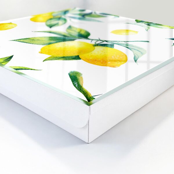 Boîte à clés decorative Citrons aquarelle