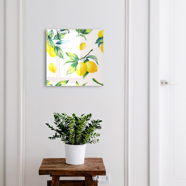 Boîte à clés decorative Citrons aquarelle