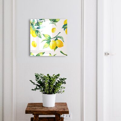 Boîte à clés decorative Citrons aquarelle