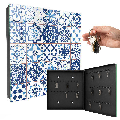 Boîte à clés decorative Carreaux bleus