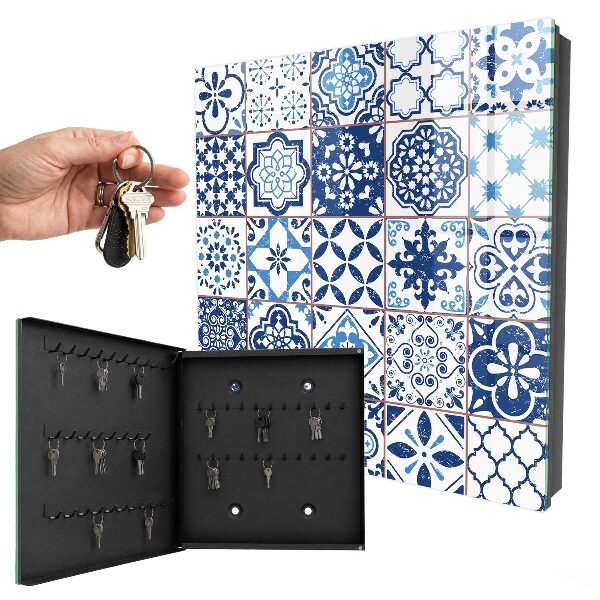 Boîte à clés decorative Carreaux bleus