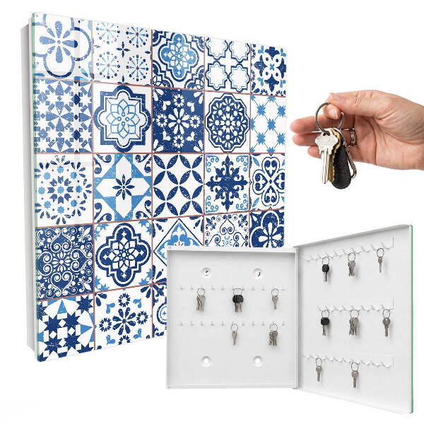 Boîte à clés decorative Carreaux bleus