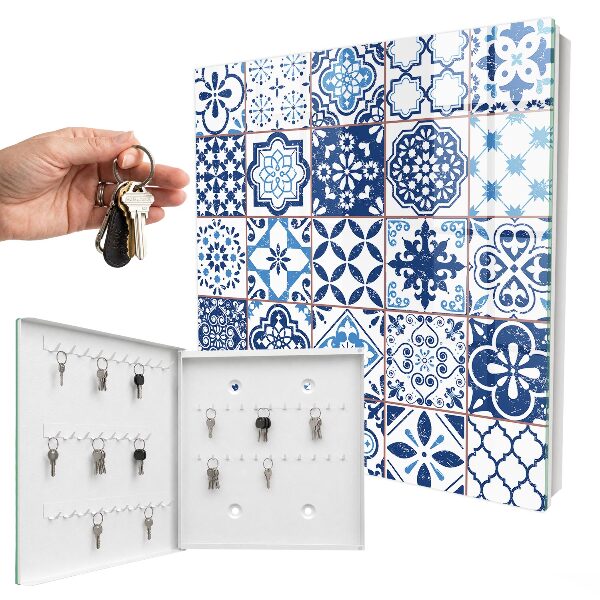Boîte à clés decorative Carreaux bleus
