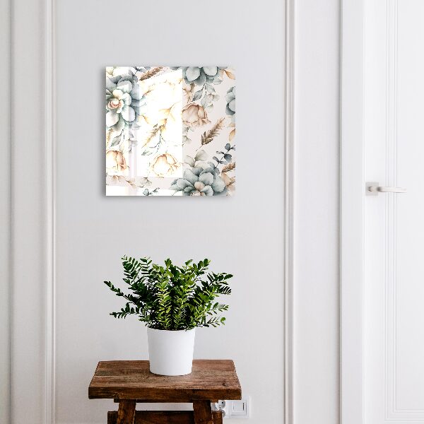 Armoire à clés murale Fleurs à l'aquarelle