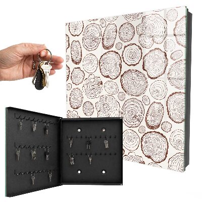 Armoire à clés murale Anneaux en bois