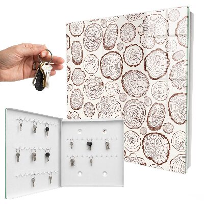 Armoire à clés murale Anneaux en bois