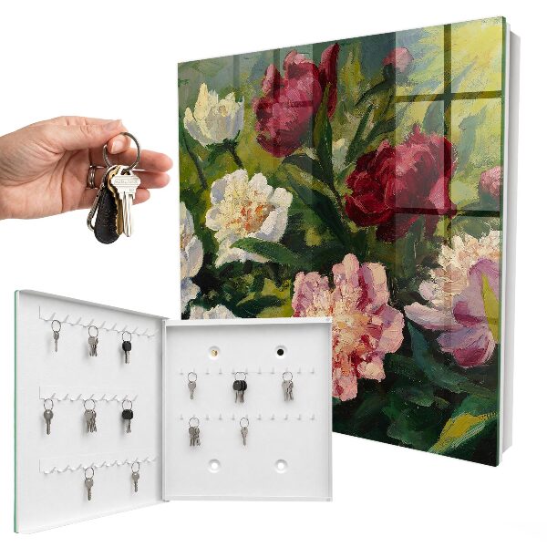 Boîte à clés decorative Fleurs colorées