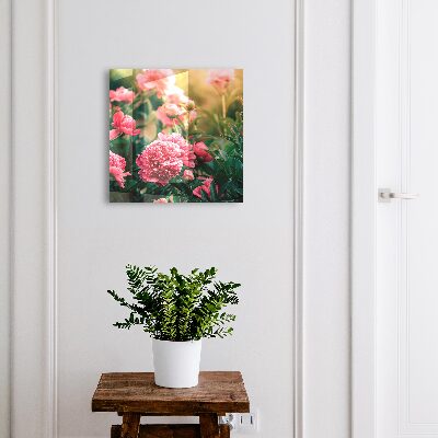 Armoire à clés murale Pivoines roses