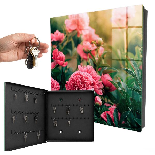 Armoire à clés murale Pivoines roses