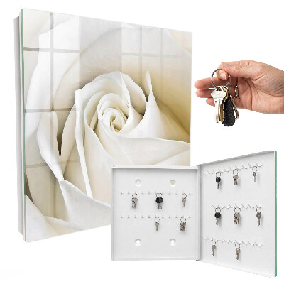 Boîte à clés decorative Rose blanche