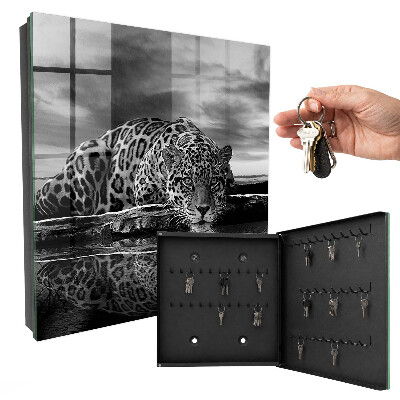 Armoire à clés murale Des jaguars dans l'eau