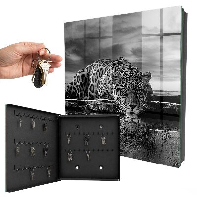 Armoire à clés murale Des jaguars dans l'eau