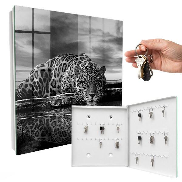 Armoire à clés murale Des jaguars dans l'eau