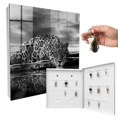 Armoire à clés murale Des jaguars dans l'eau