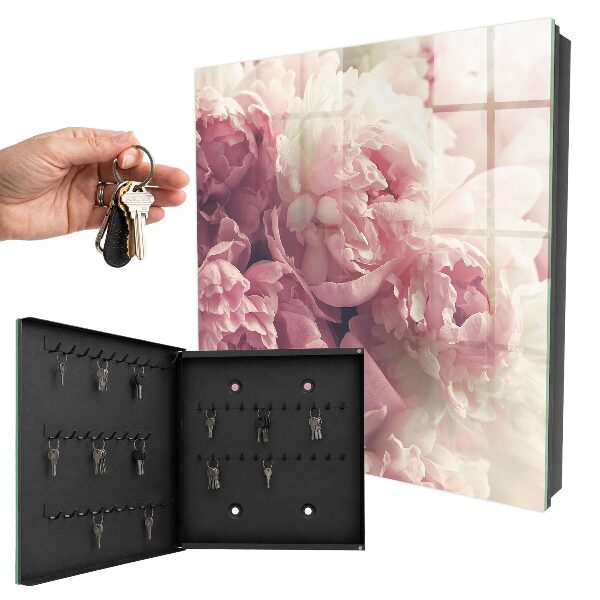 Armoire à clés murale Fleurs de pivoine
