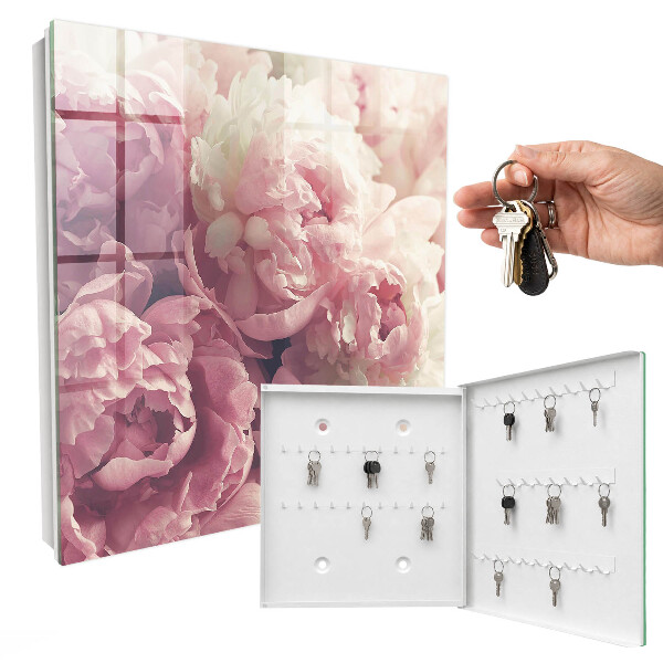 Armoire à clés murale Fleurs de pivoine