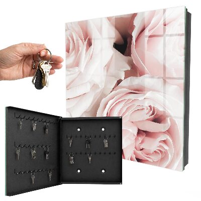 Armoire à clés murale Roses pastel