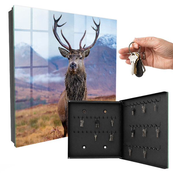 Armoire à clés murale Cerfs dans les montagnes