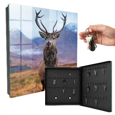 Armoire à clés murale Cerfs dans les montagnes