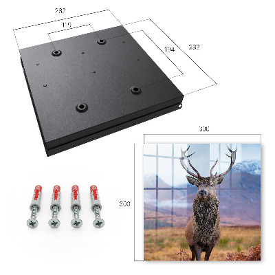 Armoire à clés murale Cerfs dans les montagnes