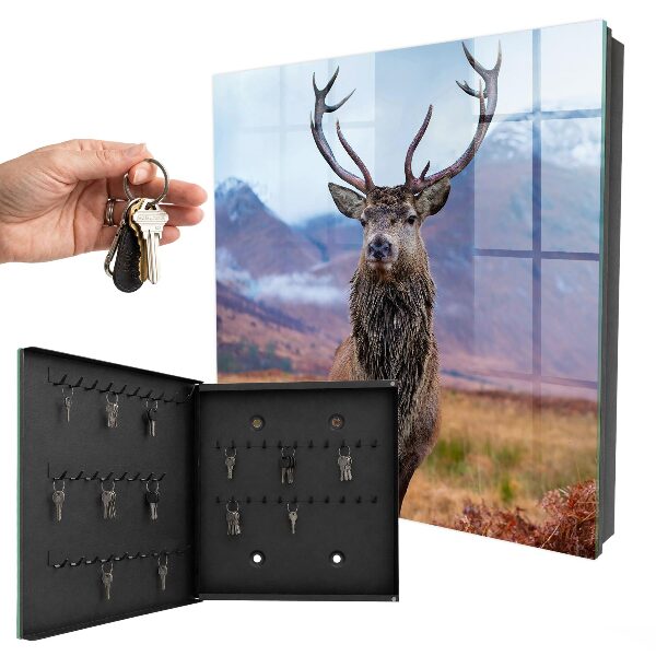 Armoire à clés murale Cerfs dans les montagnes