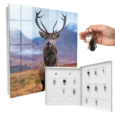 Armoire à clés murale Cerfs dans les montagnes