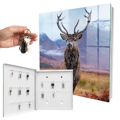 Armoire à clés murale Cerfs dans les montagnes