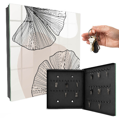 Boîte à clés decorative Feuilles noires