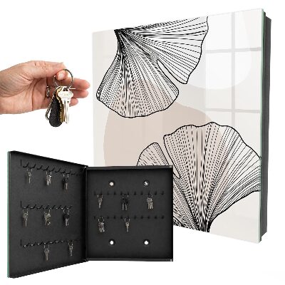 Boîte à clés decorative Feuilles noires