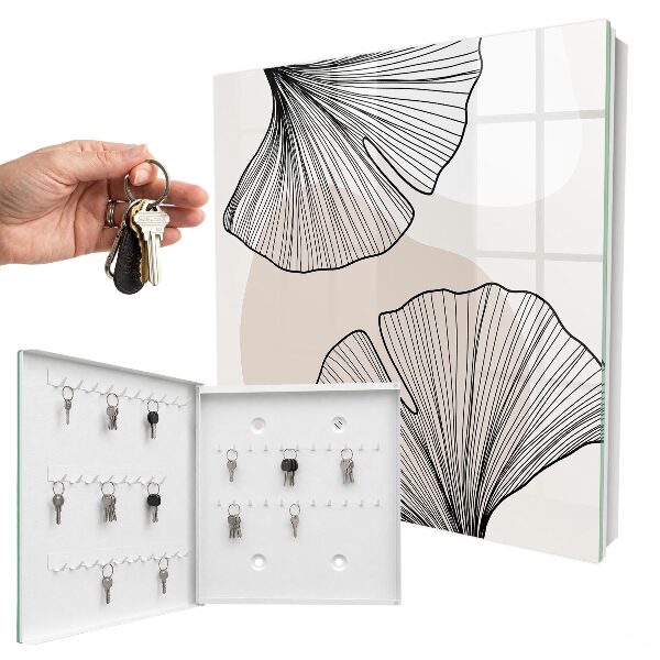 Boîte à clés decorative Feuilles noires