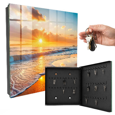 Armoire à clés murale Coucher de soleil sur l'océan