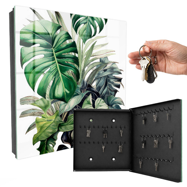 Boîte à clés decorative Feuilles exotiques
