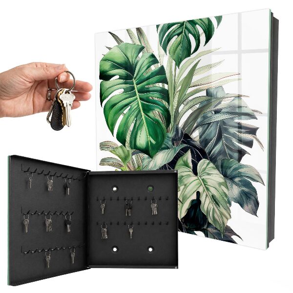 Boîte à clés decorative Feuilles exotiques