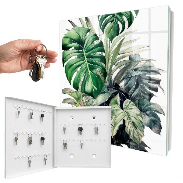 Boîte à clés decorative Feuilles exotiques