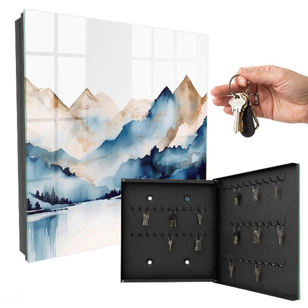 Armoire à clés murale Montagnes aquarelles