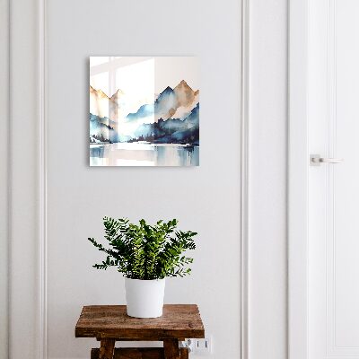 Armoire à clés murale Montagnes aquarelles